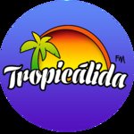 Logo de Tropicalida: palmera, sol y la palabra Tropicalida en colores verde, amarillo y morado.